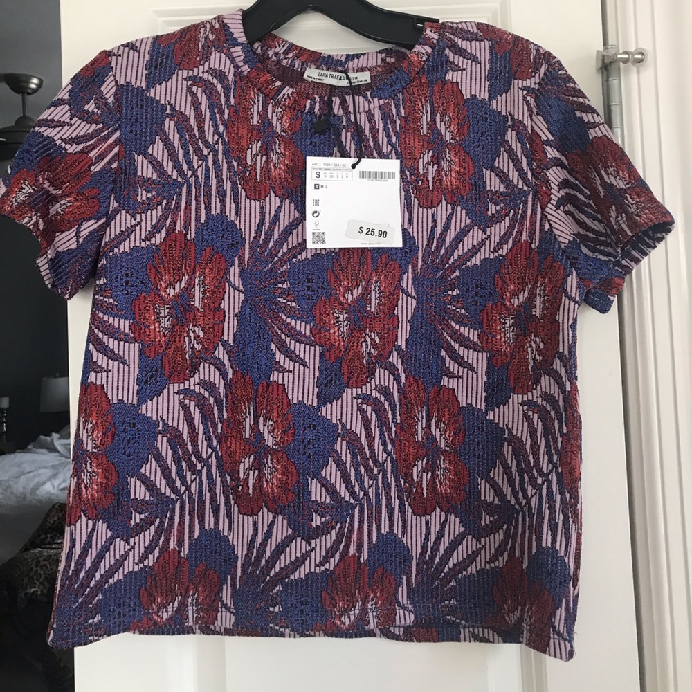 Zara Trafaluc textured top with matching shorts
